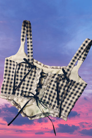 Gingham Corset Top
