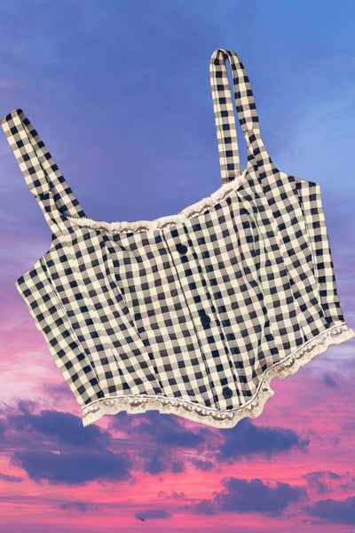 Gingham Corset Top